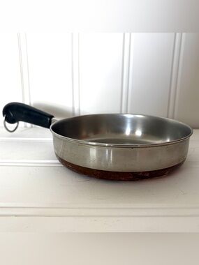 Vintage Revere Ware 7” 1 Qt Skillet Frying Pan Copper Bottom PRE-1968 USA No Lid